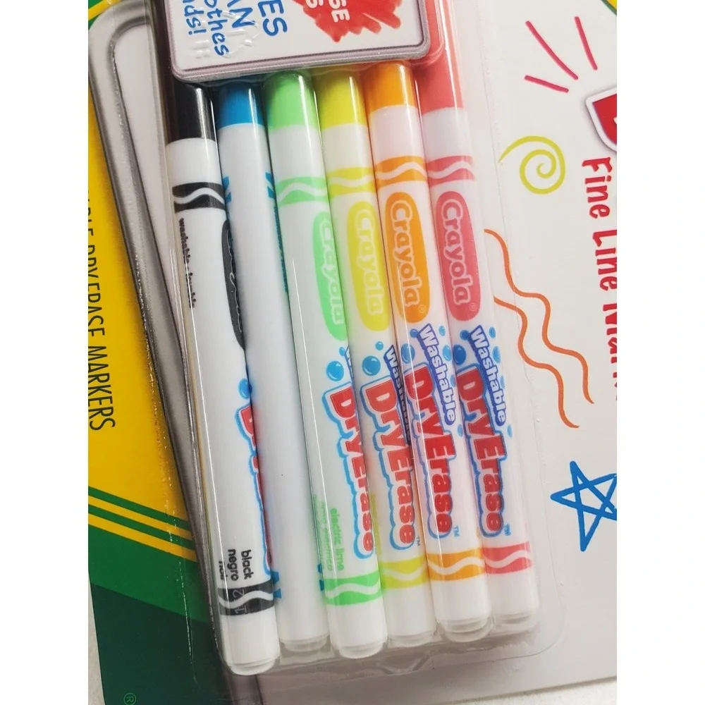 Crayola Washable Dry Erase Fine Line Markers 6 Pack Lot of 3 (18 Markers) NEW!